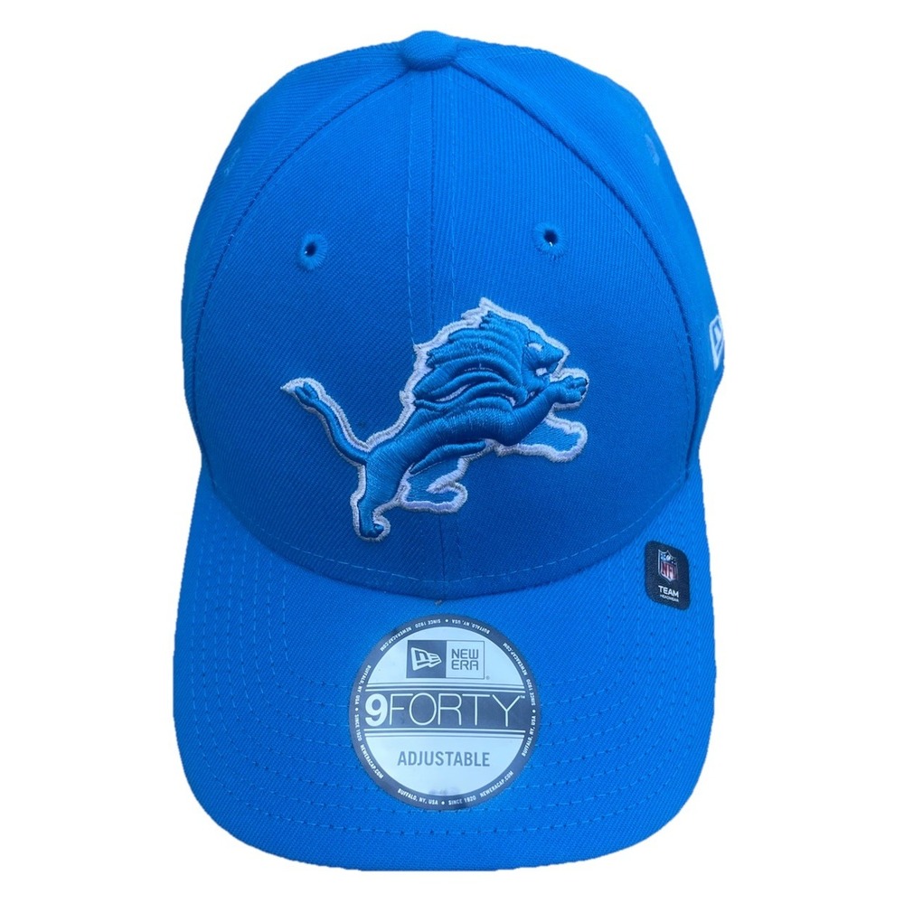 Detroit Lions New Era 9FORTY 940 Adjustable Strap Cap Hat Blue White NWT